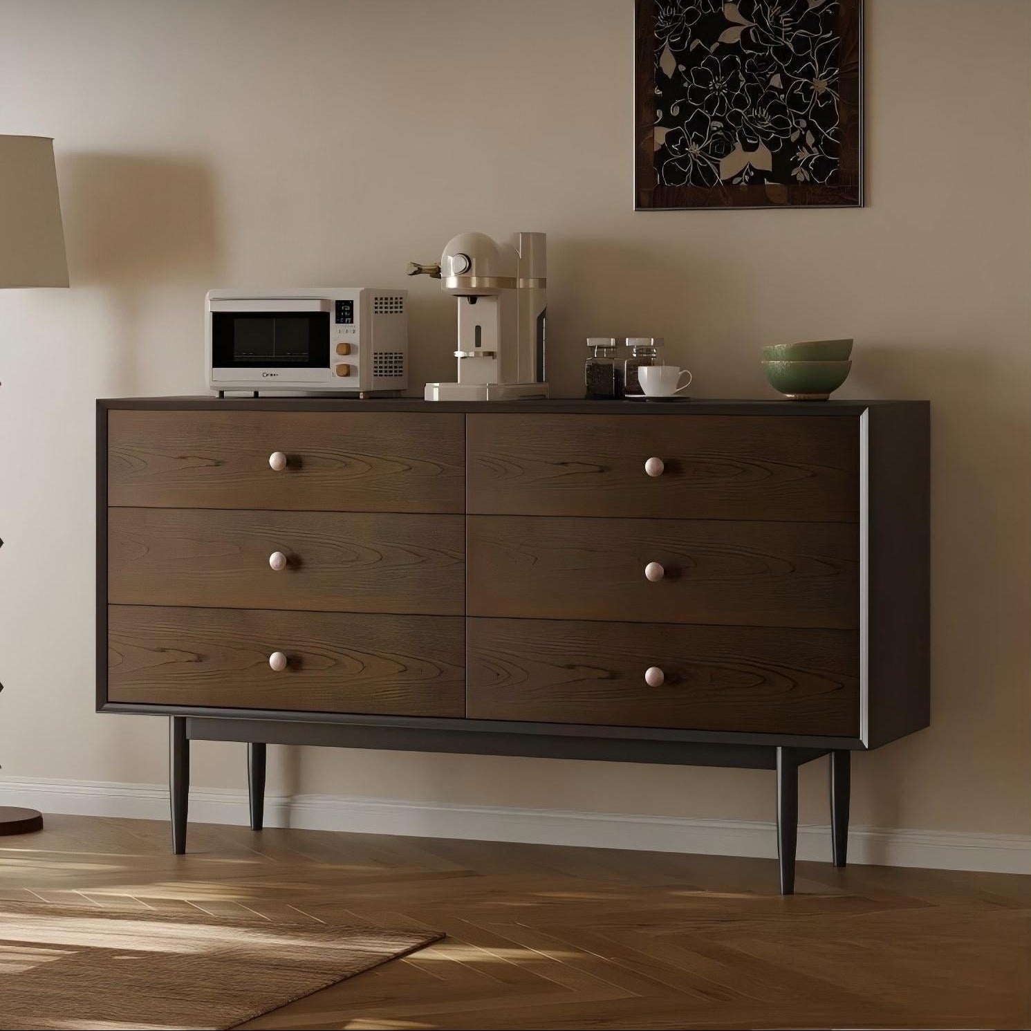 Napoli Dark Walnut Storage Sideboard Cabinet