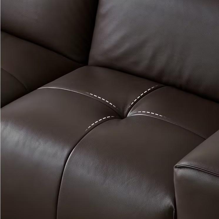 Nero Black Recliner Leather Lounge Sofa