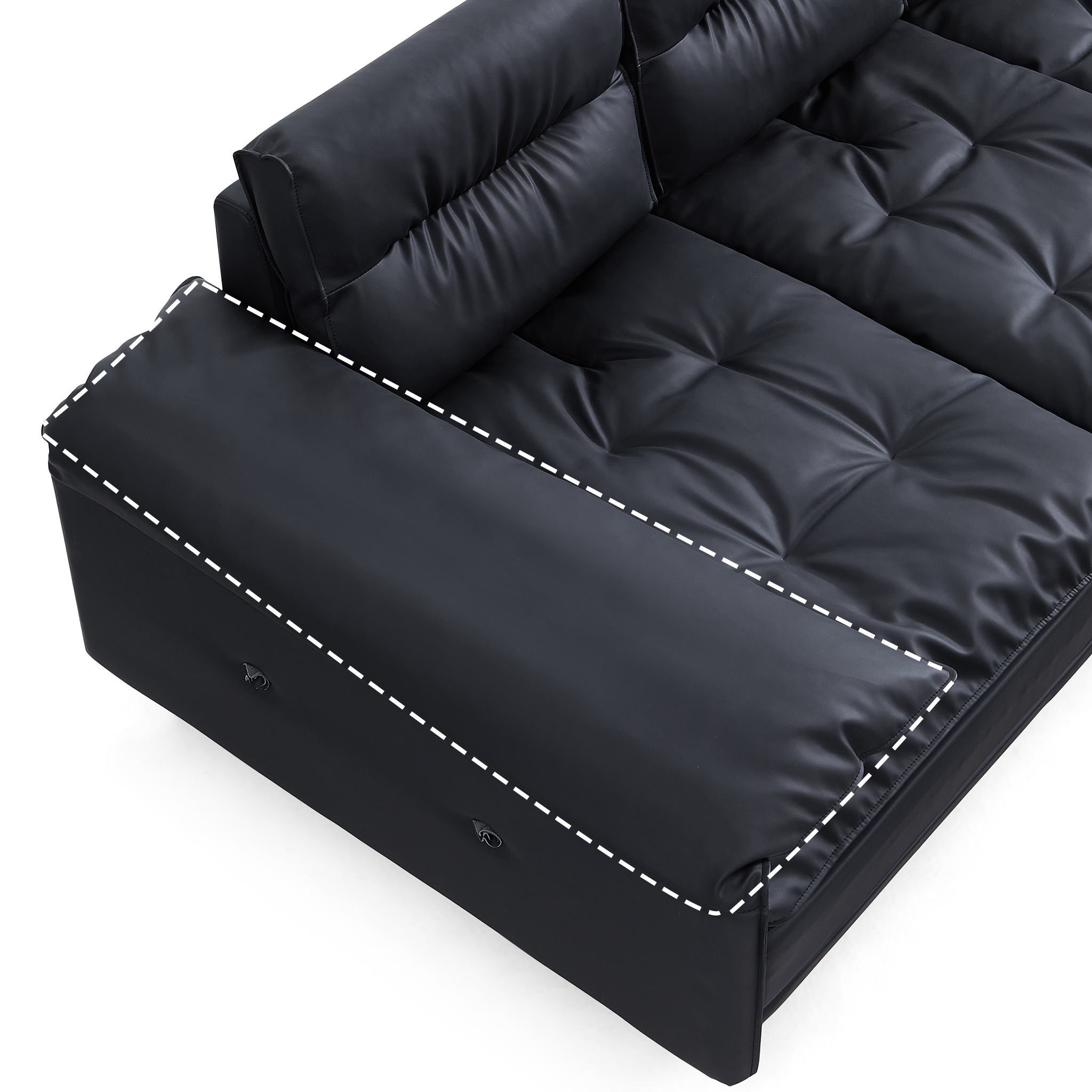 Lewis Adjustable Backrest Ultra-Wide Leather Sofa