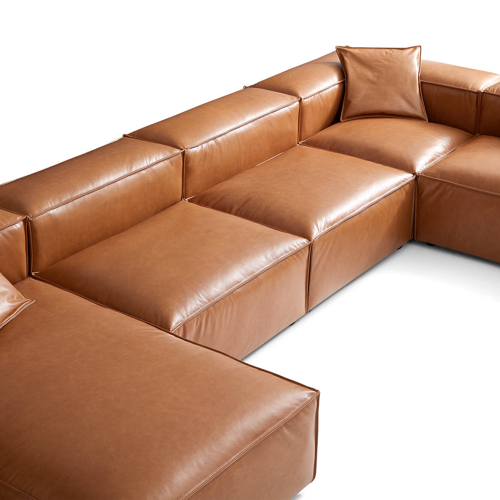 Benthe Modular Tan Open-End Sectional Sofa
