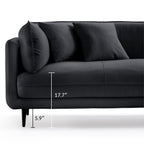 Vanilla Black Leather U-Shaped Sectional