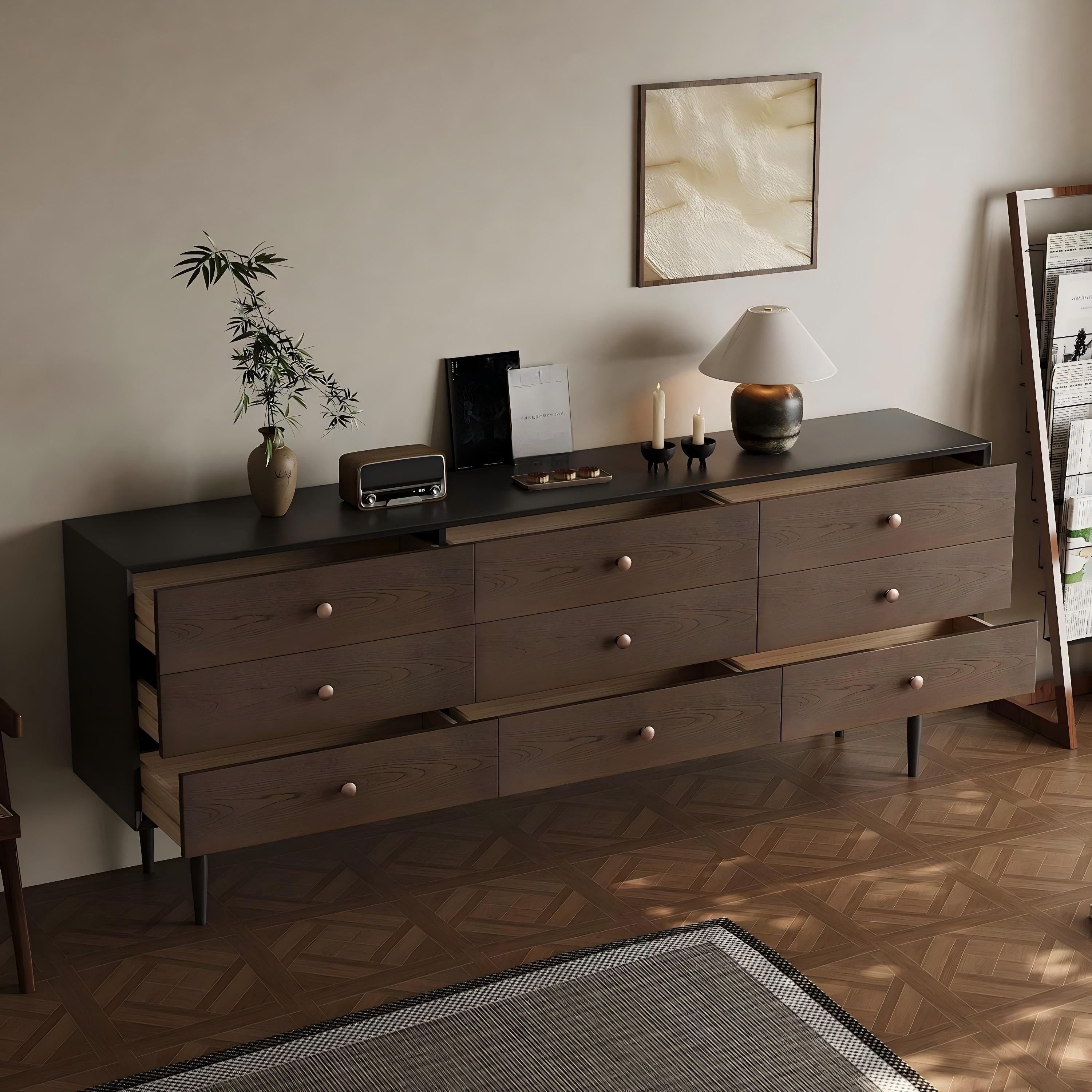 Napoli Dark Walnut Storage Sideboard Cabinet