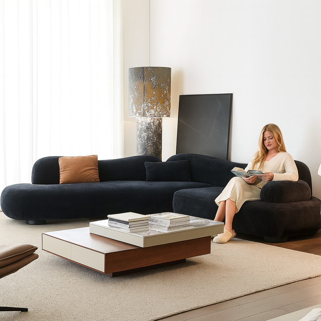 Velvet Curved Sectional Sofa