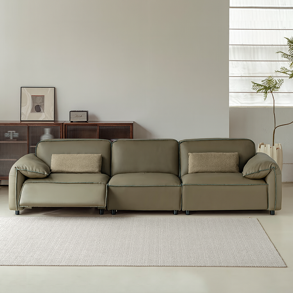 Elara Top Grain Leather Power Recliner Sofa