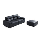 Domus High-Back Modular Leather Sofa and Ottoman