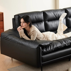 Lewis Adjustable Backrest Ultra-Wide Leather Sofa
