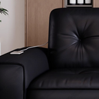 Onyx Leather Electric Recliner Sofa Bed