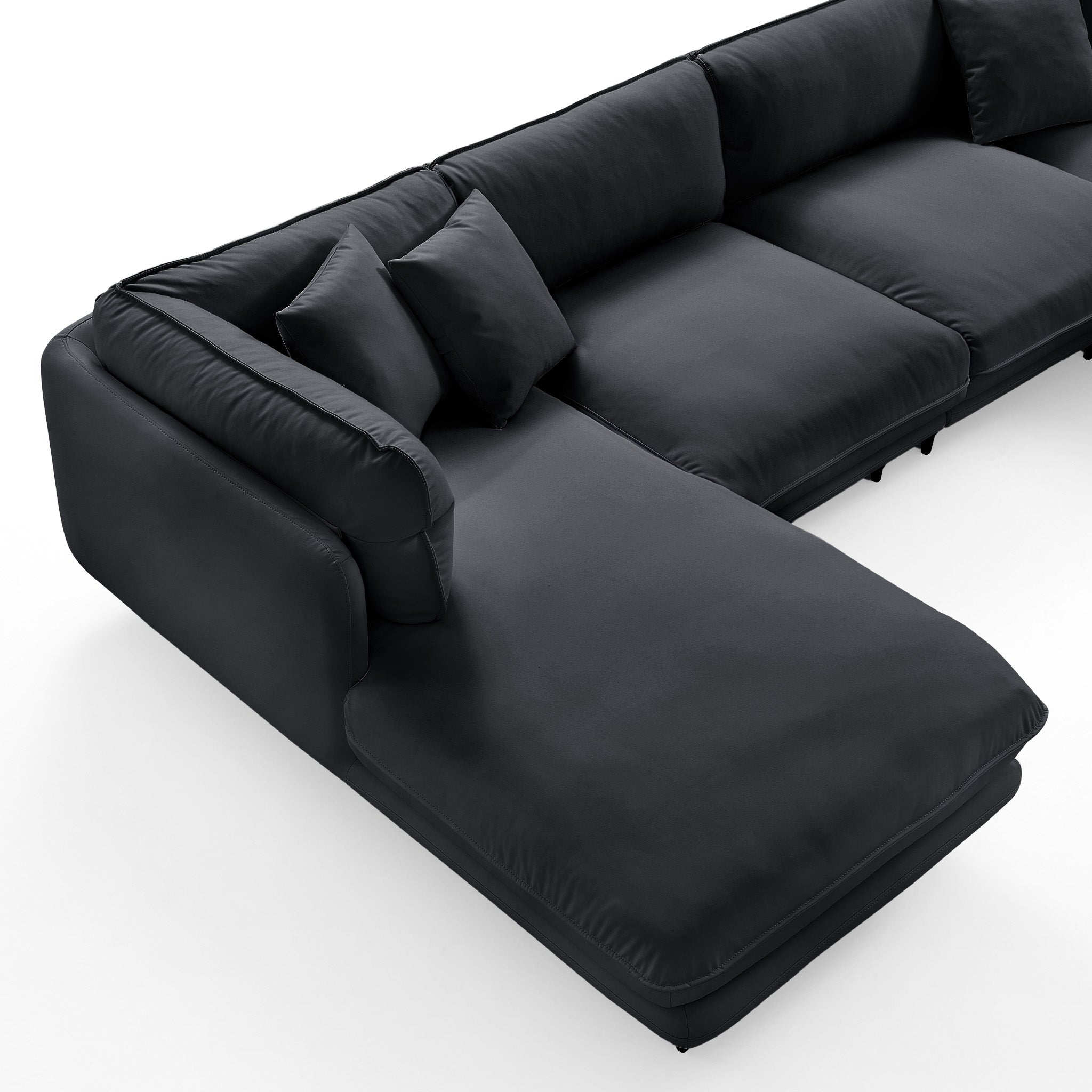 Vanilla Black Leather Sofa