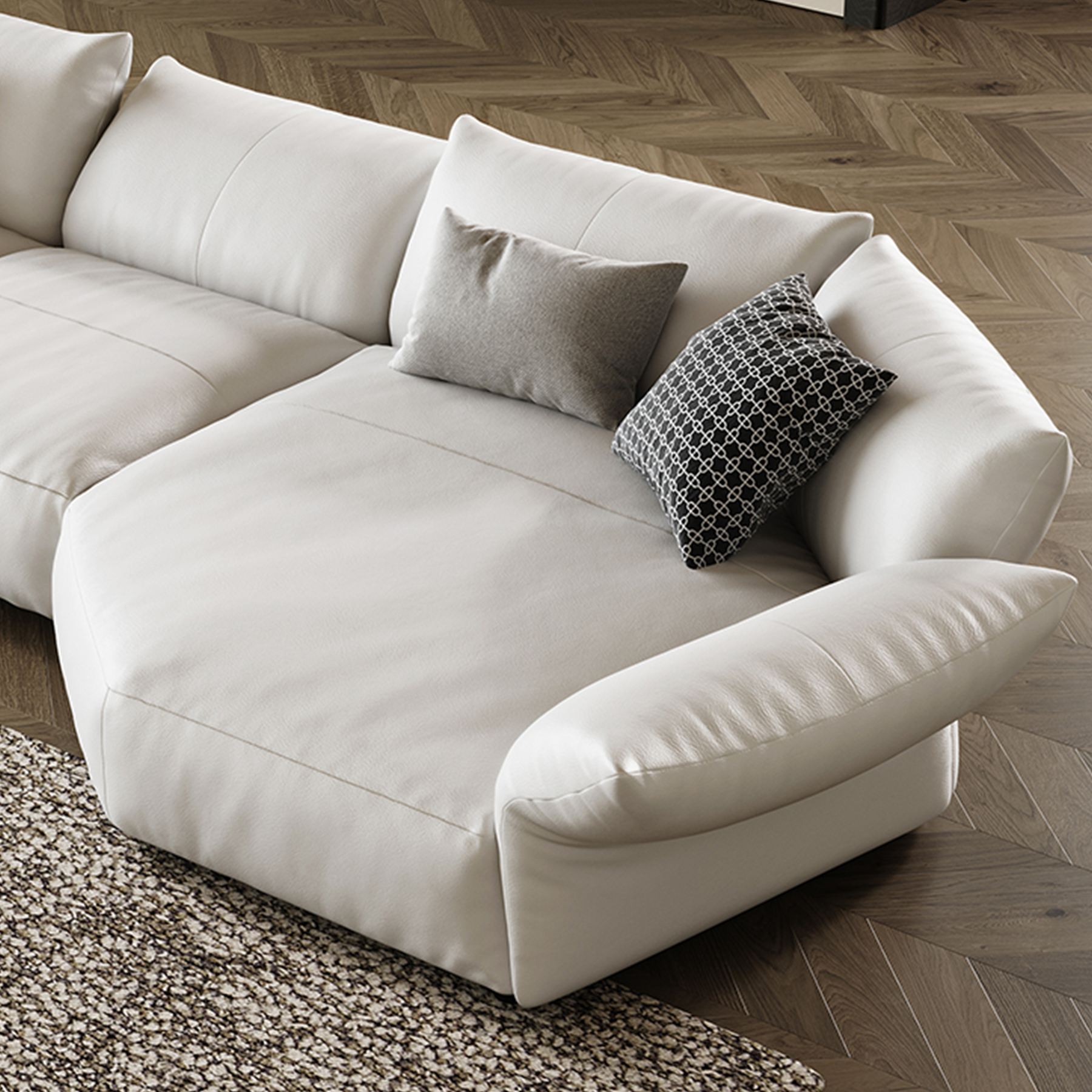 Petalo Modern Leather Sectional