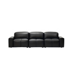 Nero Black Recliner Leather Lounge Sofa
