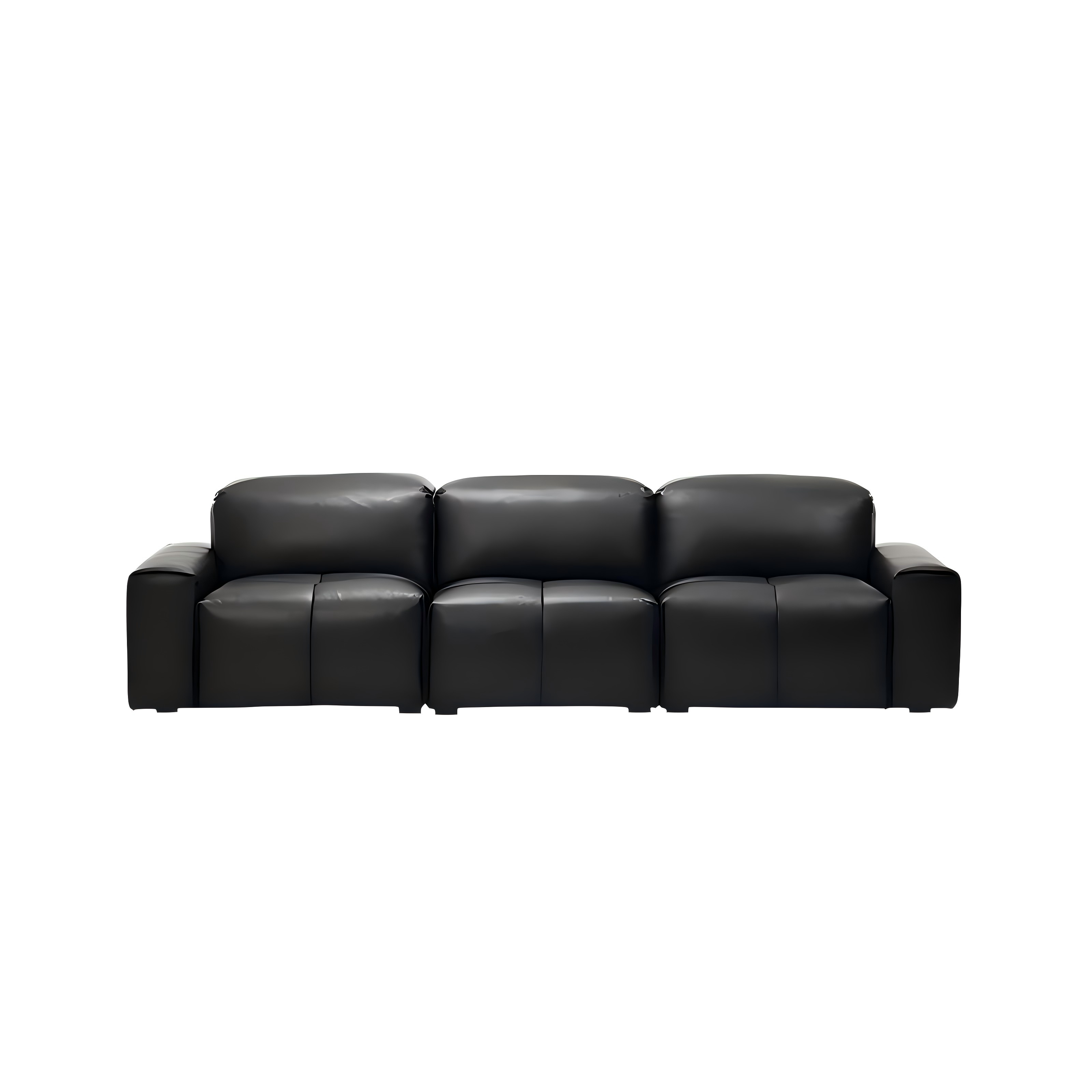Nero Black Recliner Leather Lounge Sofa