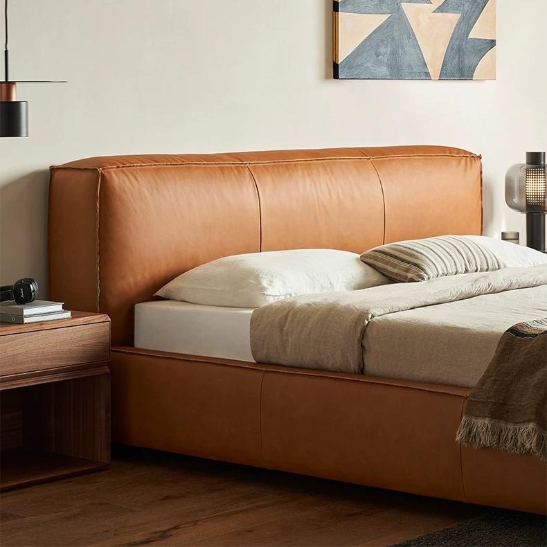 Cinnamon Leather Bed