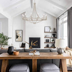 Lustre Empire à 12 lumières de style ferme moderne Fidenza avec roue de chariot et UL - D40'' * H135''