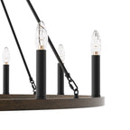 Lustre Acroma Farmhouse à 12 lumières, 40 po, en forme de roue de chariot, certifié UL - 40 po P x 138 po H