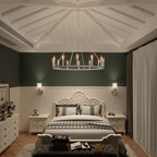 Lustre Acroma Farmhouse à 12 lumières, 40 po, en forme de roue de chariot, certifié UL - 40 po P x 138 po H