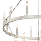 Lustre rond en forme de roue de chariot de style ferme moderne Acroma à 20 lumières de 40 po avec UL