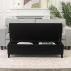 Banc ottoman de rangement en cuir reconstitué Adeco 50