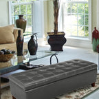 Banc ottoman de rangement en cuir reconstitué Adeco 50