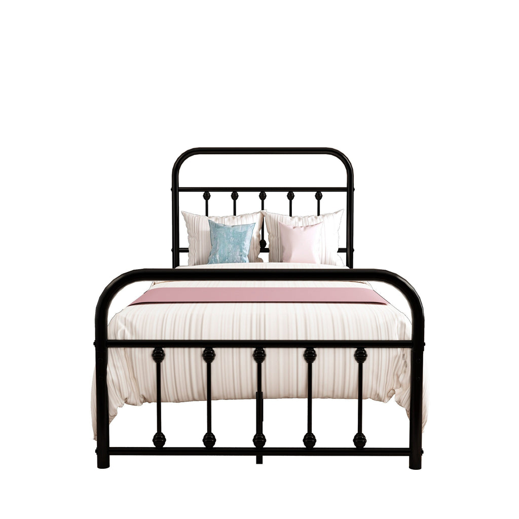 Cadre de lit plateforme en métal vintage simple Alazyhome, montage facile