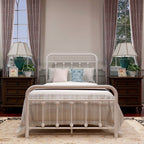 Cadre de lit plateforme en métal vintage simple Alazyhome, montage facile