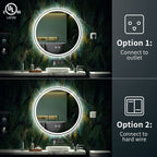 Miroir de courtoisie rond sans cadre, antibuée, éclairé par LED et à intensité variable