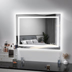 Miroir de salle de bain antibuée rétroéclairé RVB et à éclairage frontal LED
