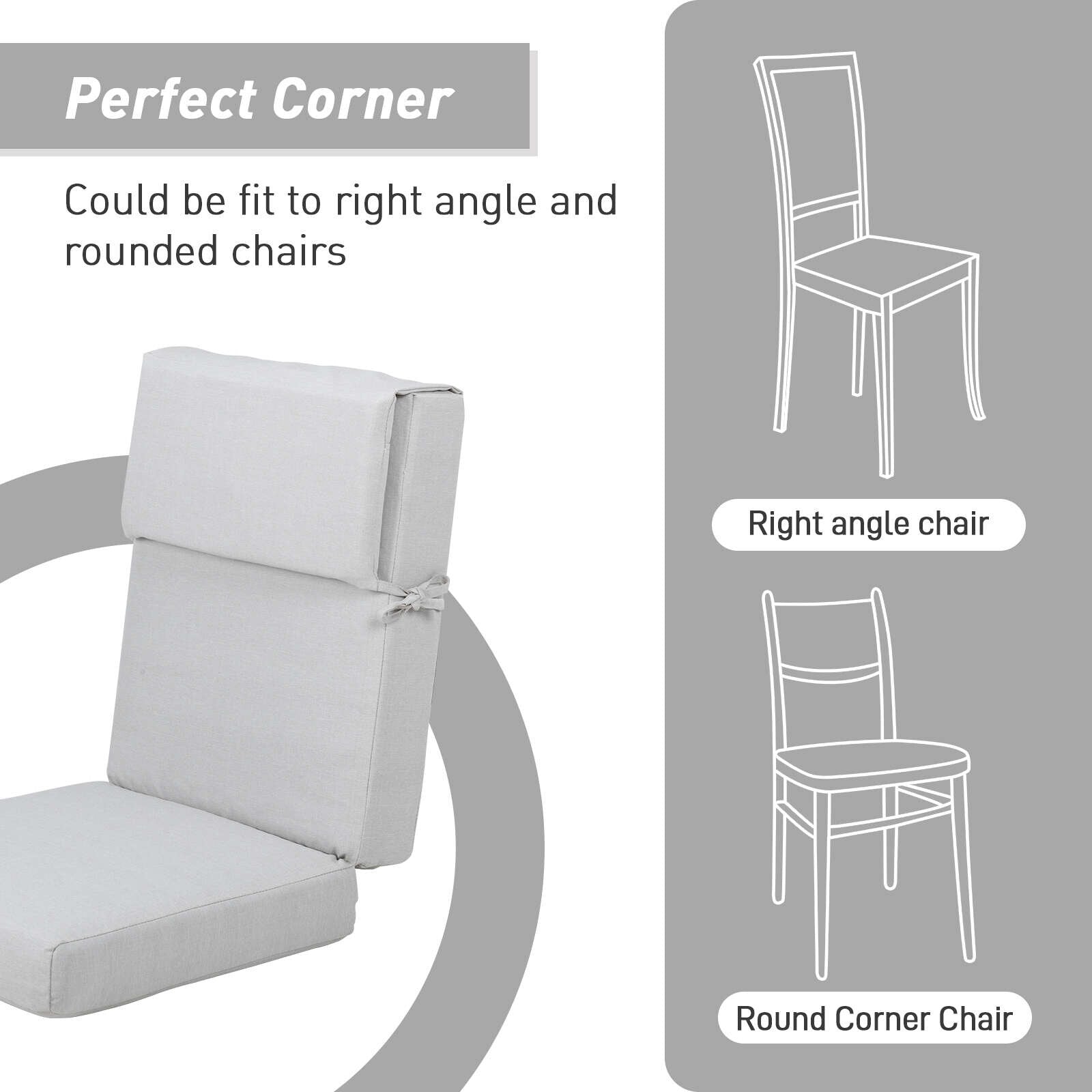 Lot de 4 coussins de chaise à dossier haut Aoodor Patio, 46 ​​x 21 x 4 pouces (coussins uniquement)