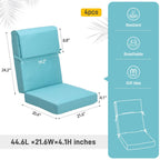 Lot de 4 coussins de chaise à dossier haut Aoodor Patio, 46 ​​x 21 x 4 pouces (coussins uniquement)