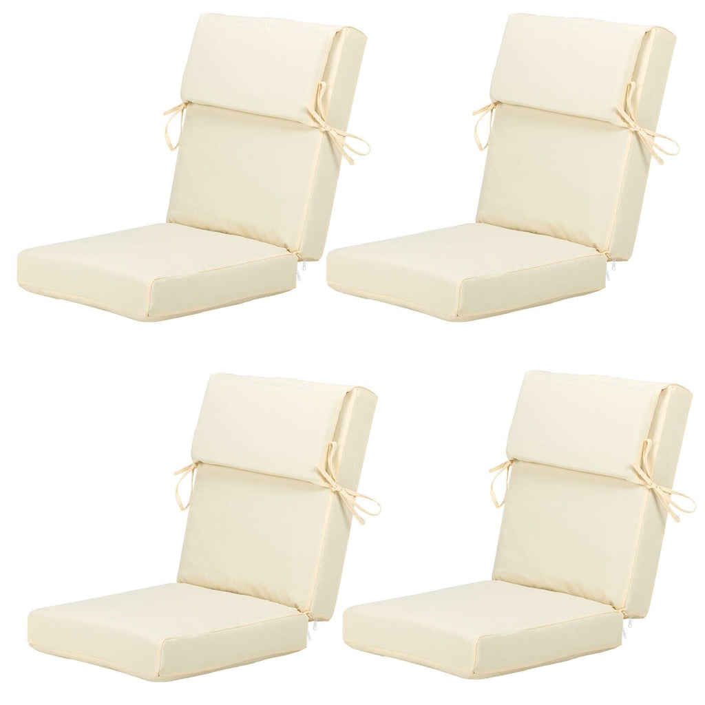 Lot de 4 coussins de chaise à dossier haut Aoodor Patio, 46 ​​x 21 x 4 pouces (coussins uniquement)