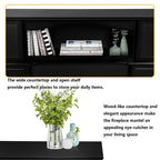 Cheminée électrique Bossin 43 avec manteau, insert de cheminée électrique de 23 pouces, meuble TV autonome avec foyer en bois