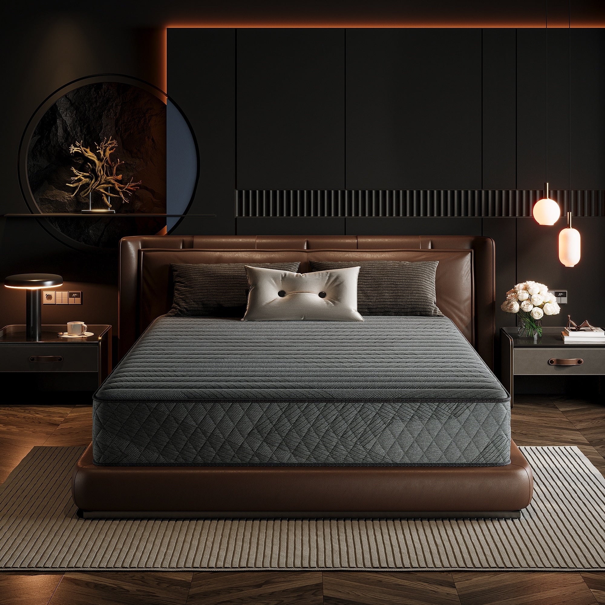 Matelas hybride SweDrea 10 po mi-ferme en mousse à mémoire de forme infusée de gel, rafraîchissant et respirant, certifié CertiPUR-US, SGS et OEKO-TEX