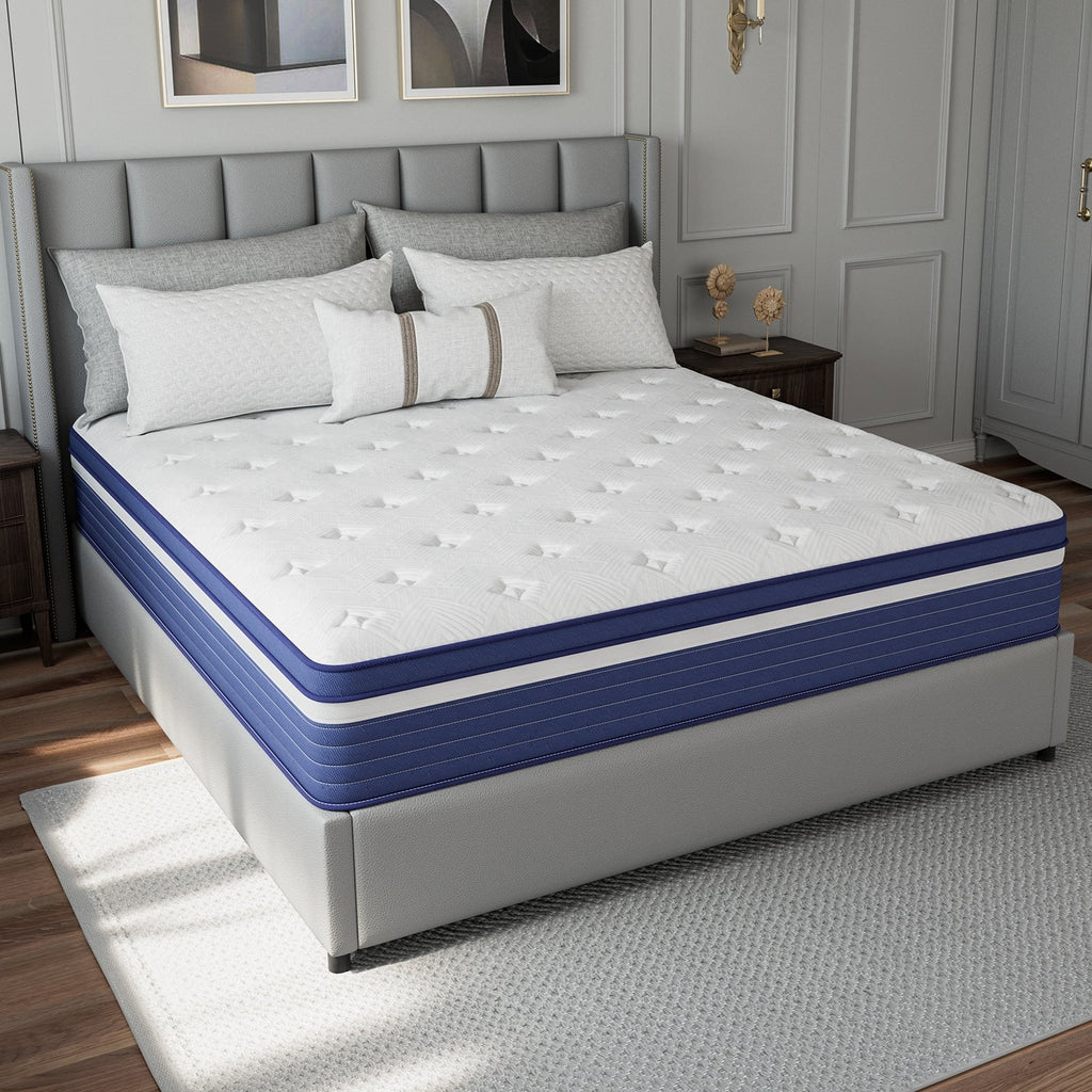 Matelas hybride à ressorts SweDrea de 25 cm, ferme et rafraîchissant, certifié CertiPUR-US, SGS et OEKO-TEX.