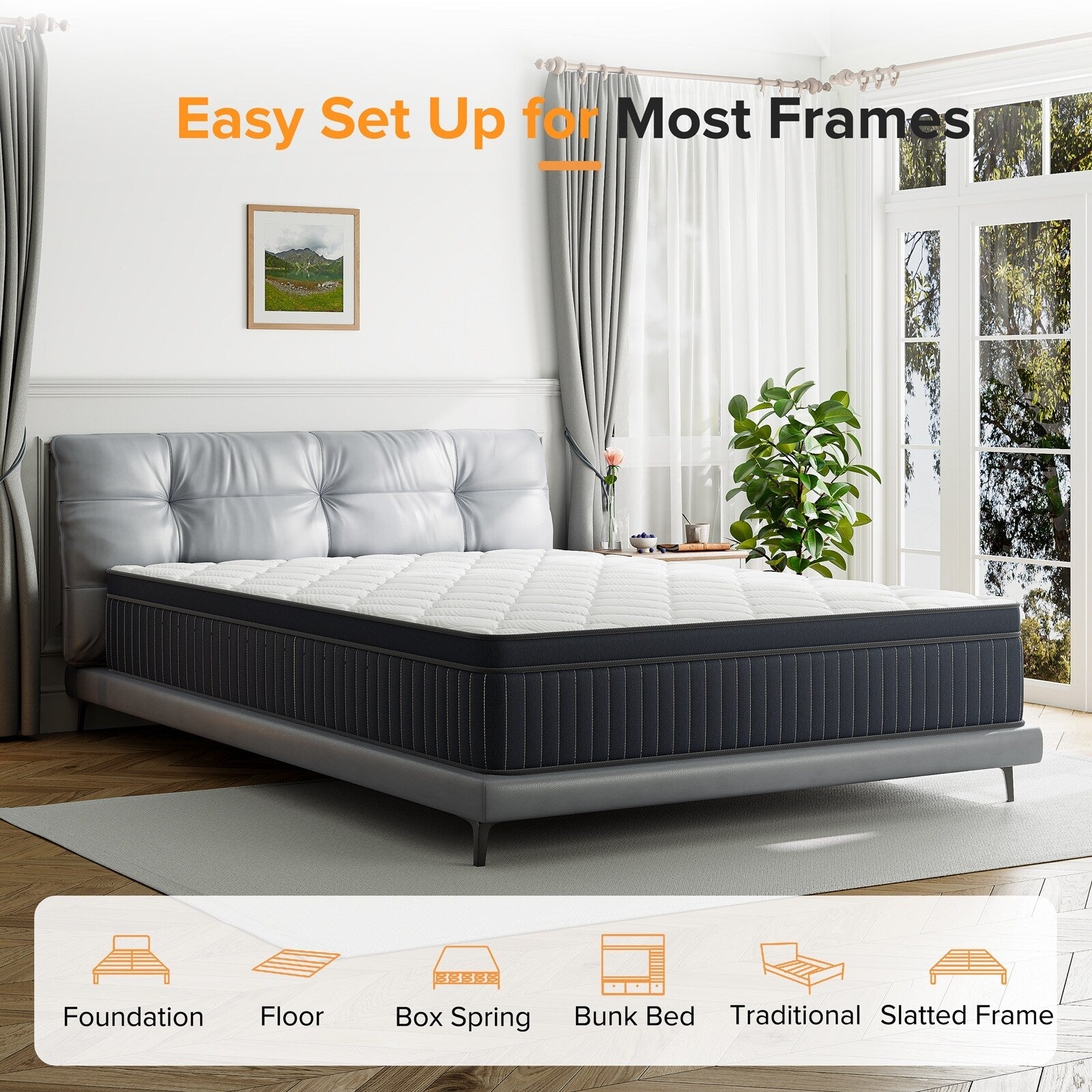 Matelas hybride SweDrea 12 po à plateau-coussin moyen en mousse viscoélastique et gel, certifié CertiPUR-US, SGS et OEKO-TEX.