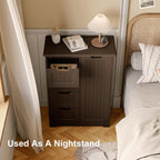 Meuble de rangement de salle de bain, meuble de rangement de sol autonome avec 4 tiroirs et étagère réglable