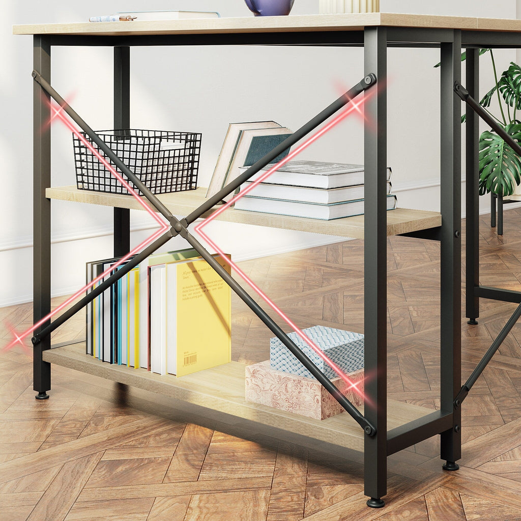 Petit bureau en L avec étagères de rangement Bureau d'ordinateur d'angle