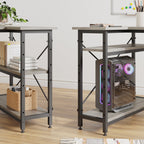 Petit bureau en L avec étagères de rangement Bureau d'ordinateur d'angle