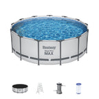 Piscine hors sol ronde Bestway Steel Pro MAX avec pompe et couverture