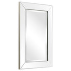 Miroir mural rectangulaire biseauté transparent HD pour salle de bain, coiffeuse et chambre à coucher, 3 tailles