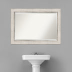 Miroir mural de salle de bain en bois biseauté - Cadre argenté Treillis - Argent Treillis