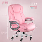 Chaise de bureau exécutive Bossin Big and Tall, chaise ergonomique à support lombaire réglable de 500 lb avec dossier haut en cuir PU pour ordinateur