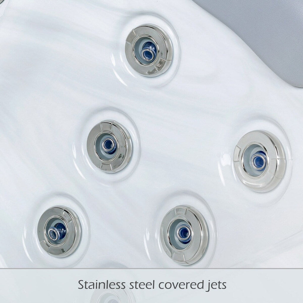 Maillot Buenospa 6 - Personne 46 - Spa à jets, blanc glacé, gris avec ozone et lumières LED