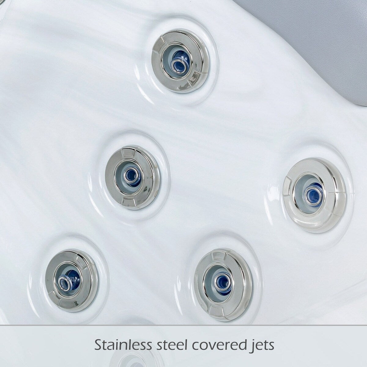 Maillot Buenospa 6 - Personne 46 - Spa à jets, blanc glacé, gris avec ozone et lumières LED