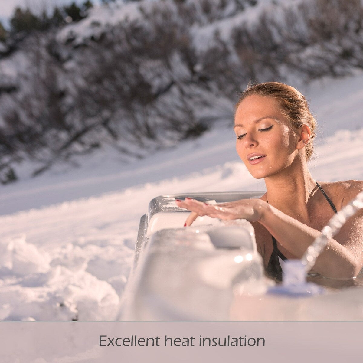 Maillot Buenospa 6 - Personne 46 - Spa à jets, blanc glacé, gris avec ozone et lumières LED