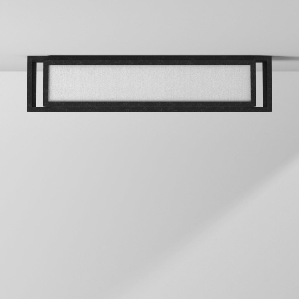 Barre de salle de bain carrée Lavery Camden, 3 lumières, en charbon de bois vieilli et verre grainé