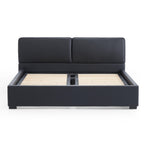 Domus Black Leather Bed