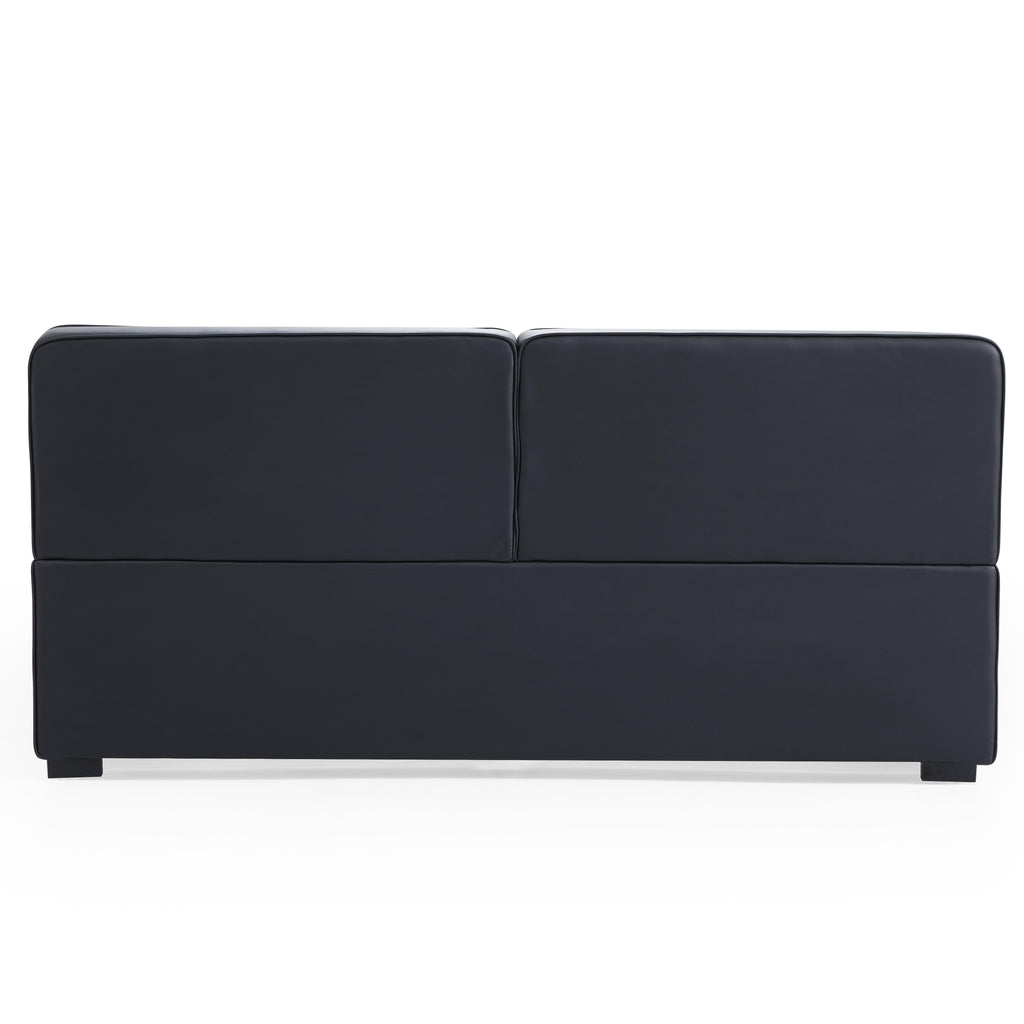 Domus Black Leather Bed