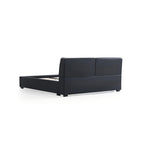 Domus Black Leather Bed