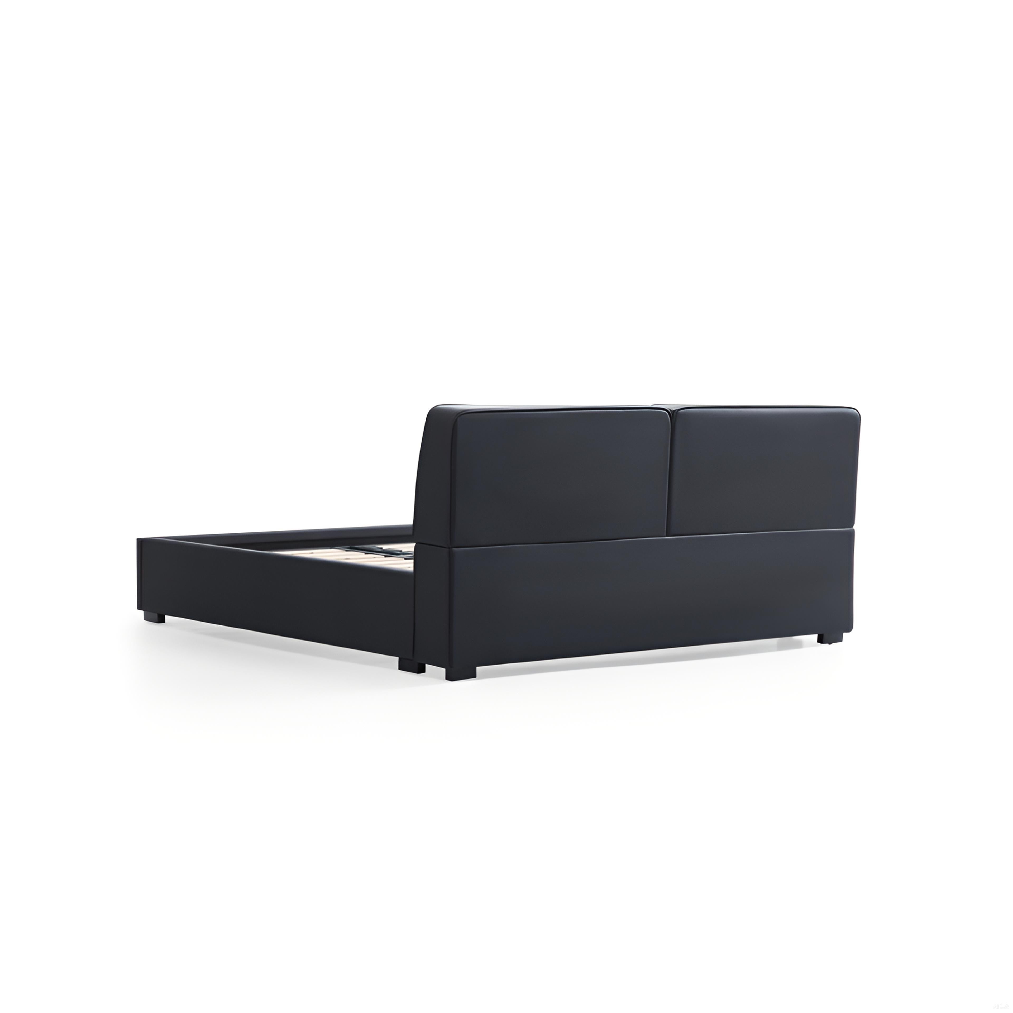 Domus Black Leather Bed