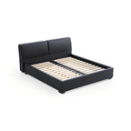 Domus Black Leather Bed