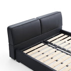 Domus Black Leather Bed